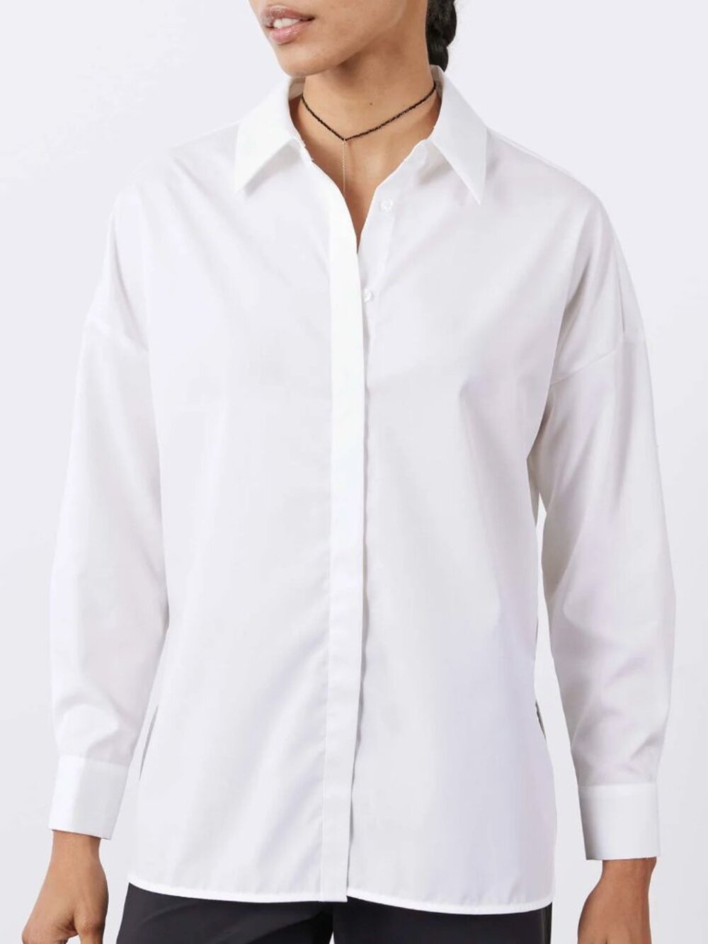 Non-Iron Refine Oversized Dress Shirt Button-Up Tunic